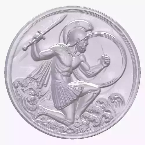 Greek Warrior 2 basrelief for 3D printing