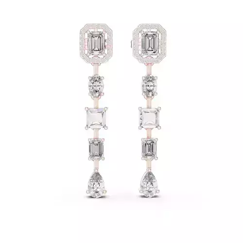  Emerald Oval Pear Princess Diamond Earring 3DM STL Video 3D print model