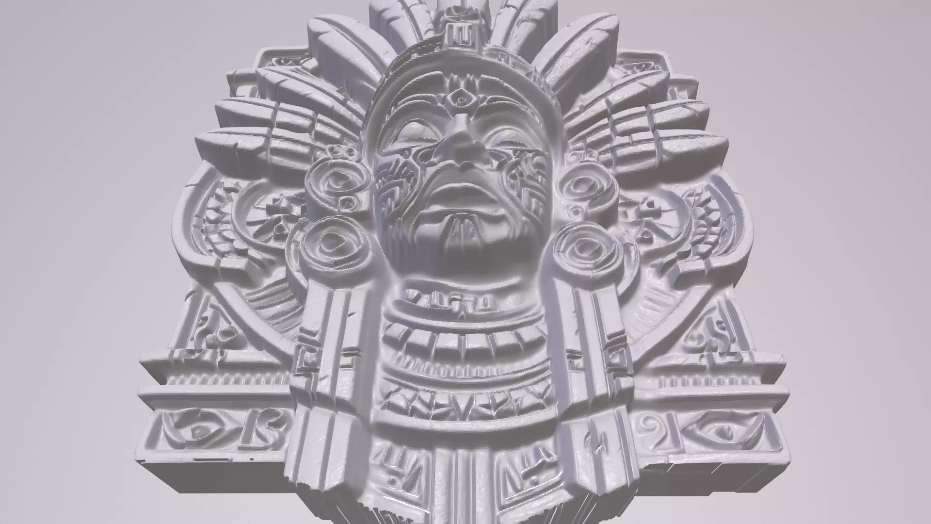 Mayan Warrior 1 basrelief for 3D printing 3D print model_2