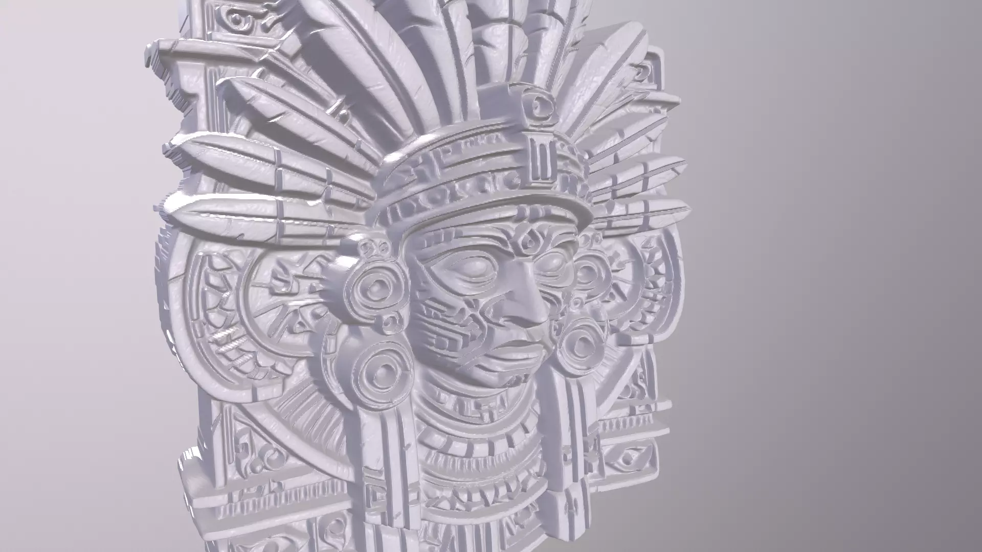 Mayan Warrior 1 basrelief for 3D printing 3D print model_4