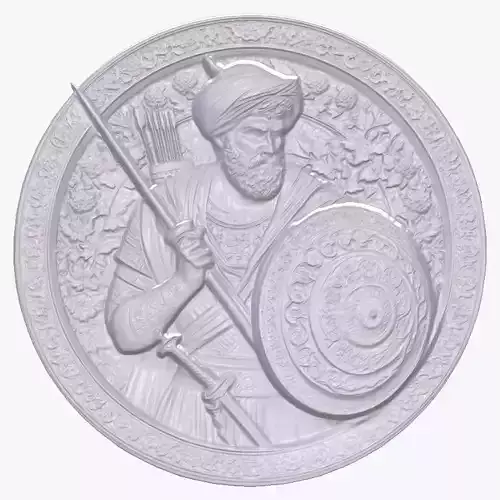 Persian Warrior  1 basrelief for 3D printing