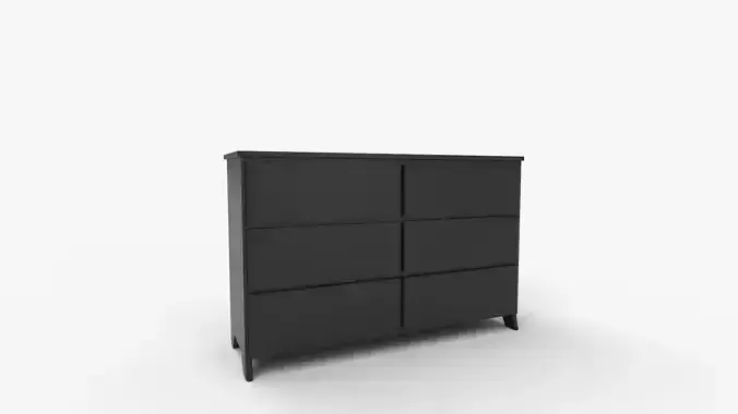6 Drawer Double Dresser Black