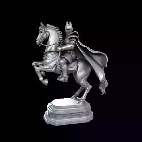 Dynamic Knight Sculpture on Chess Base