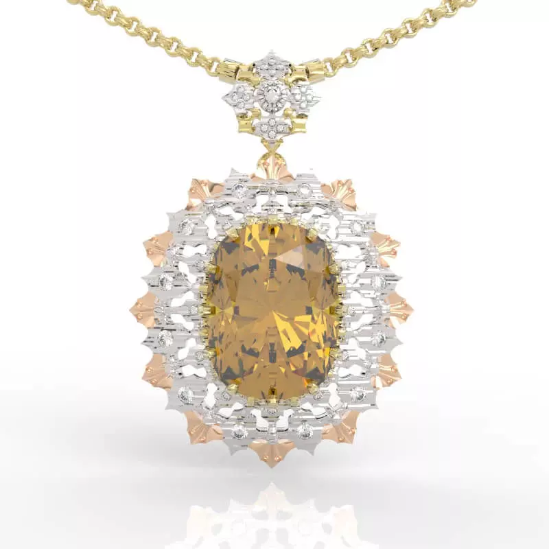 Elite Victorian Style Diamond Necklace 3D print model
