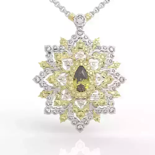 Stunning Baroque Style Flower Pendant