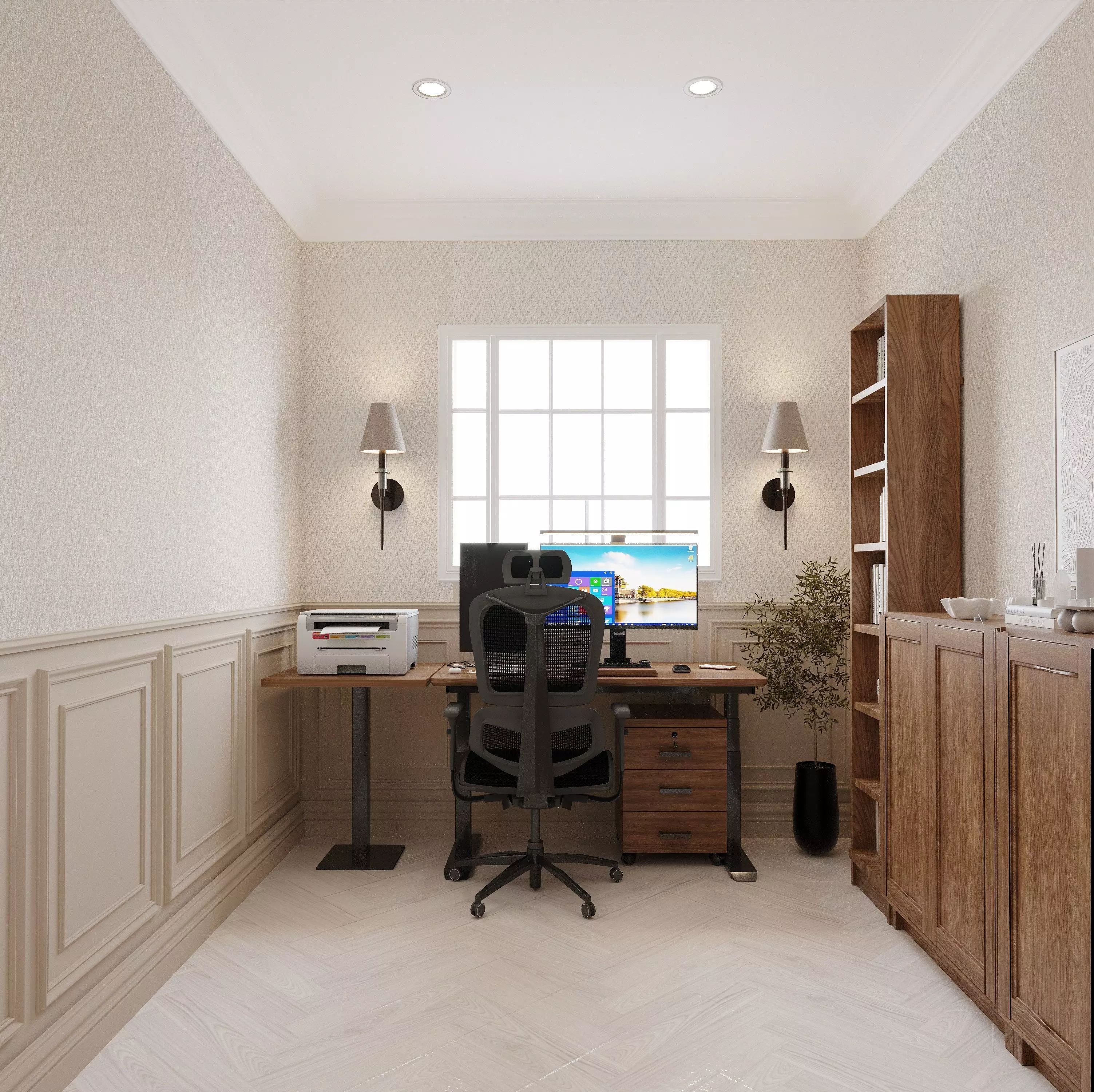 Study Room Home Office Interior Design 3D Model Scene 3D model