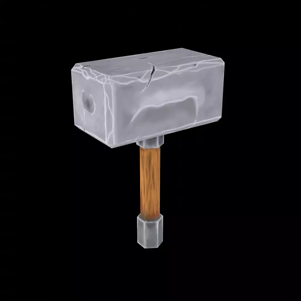 Hand Painted Hammer Free low-poly 3D model