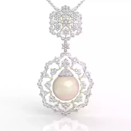 Elite Victorian Style Filigree Pearl Pendant