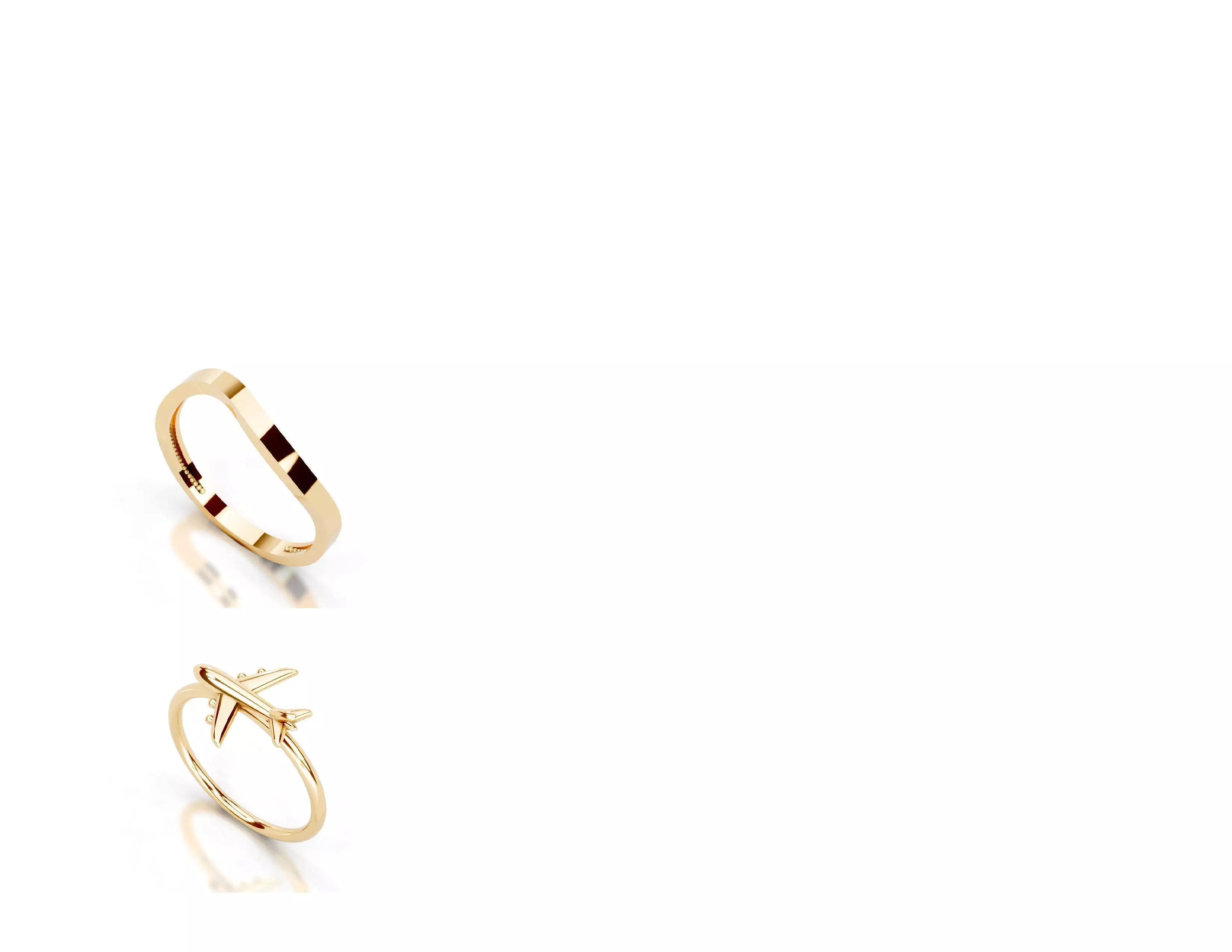 Slim 14K Ring Under 3 Grams US Size 7  Rhino 3DM  STL 3D print model_2