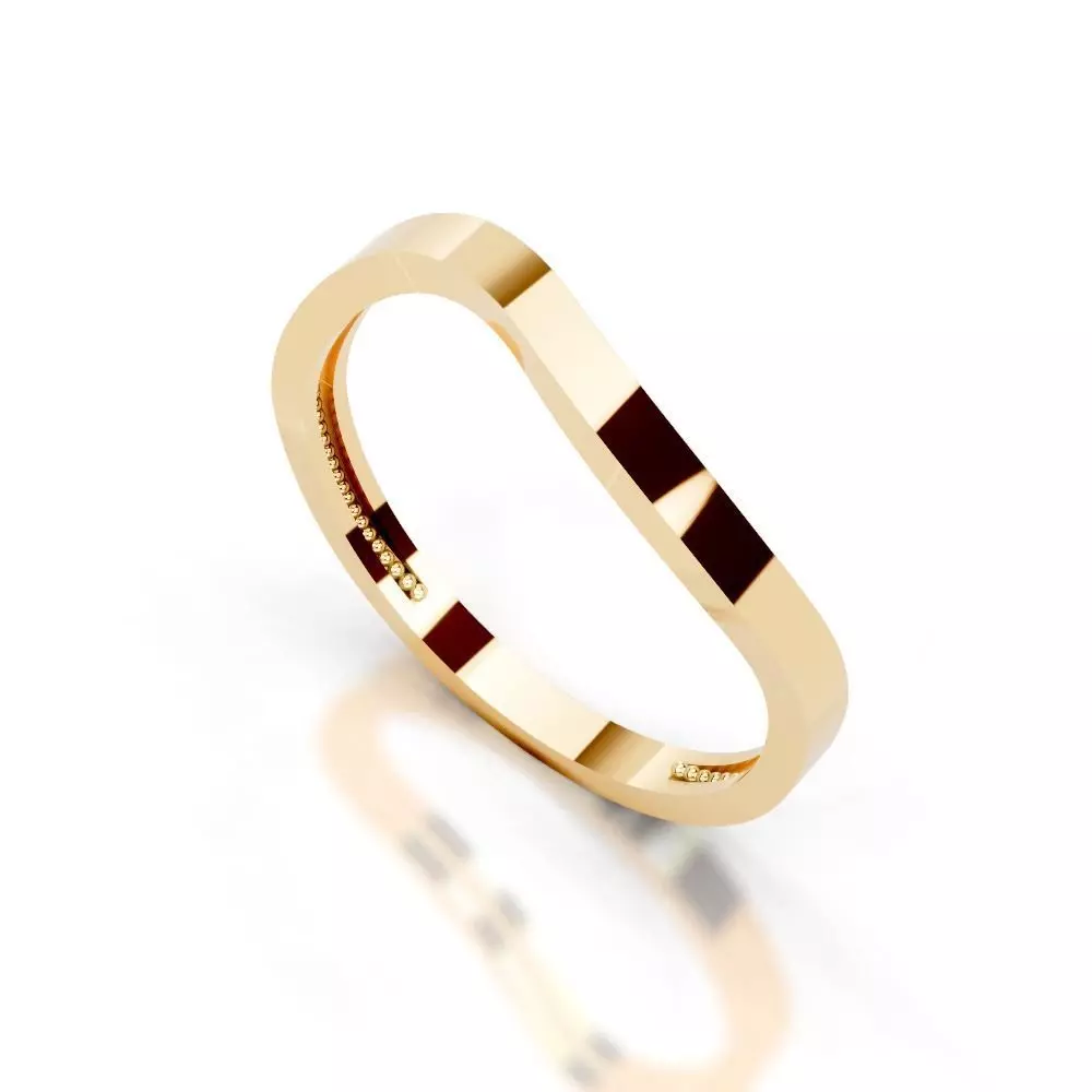 Slim 14K Ring Under 3 Grams US Size 7  Rhino 3DM  STL 3D print model_3