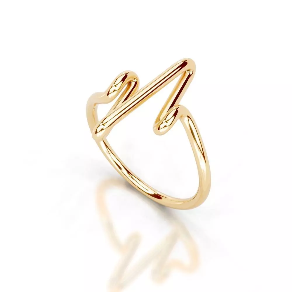 Slim 14K Ring Under 3 Grams US Size 7  Rhino 3DM  STL 3D print model_18