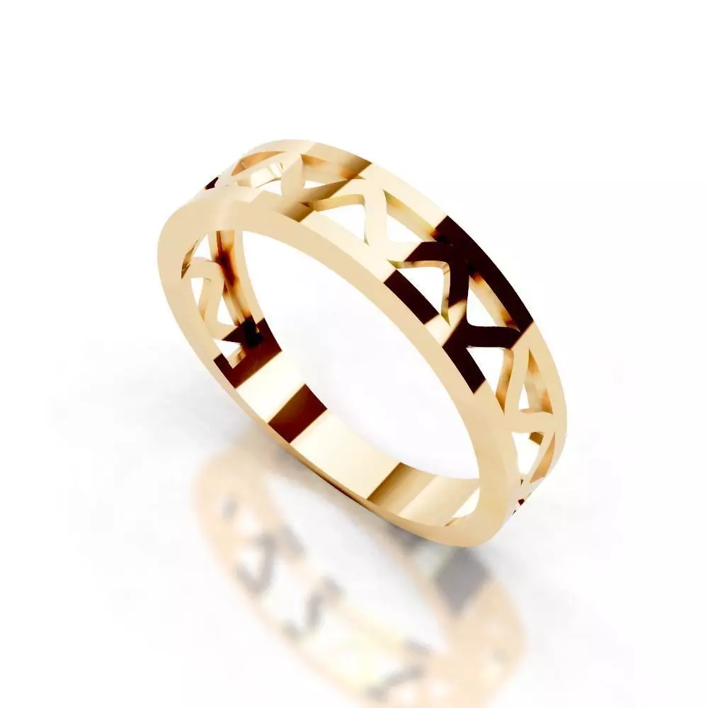 Slim 14K Ring Under 3 Grams US Size 7  Rhino 3DM  STL 3D print model_8