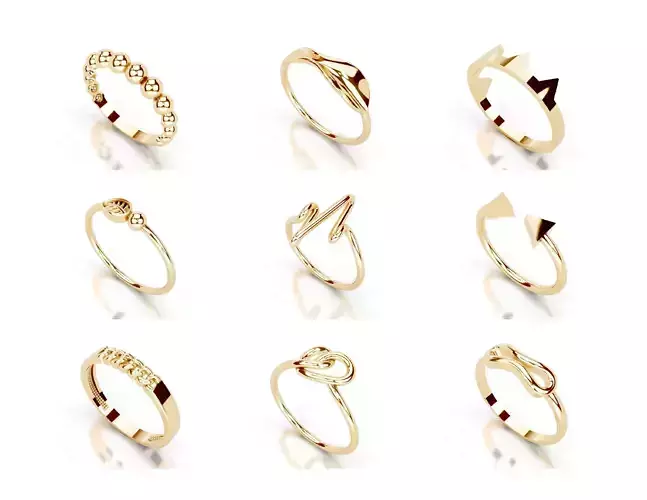 Slim 14K Ring Under 3 Grams US Size 7  Rhino 3DM  STL