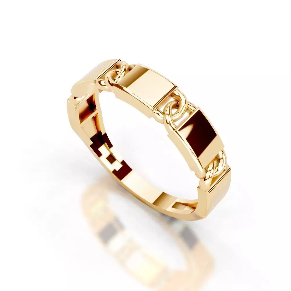 Slim 14K Ring Under 3 Grams US Size 7  Rhino 3DM  STL 3D print model_11