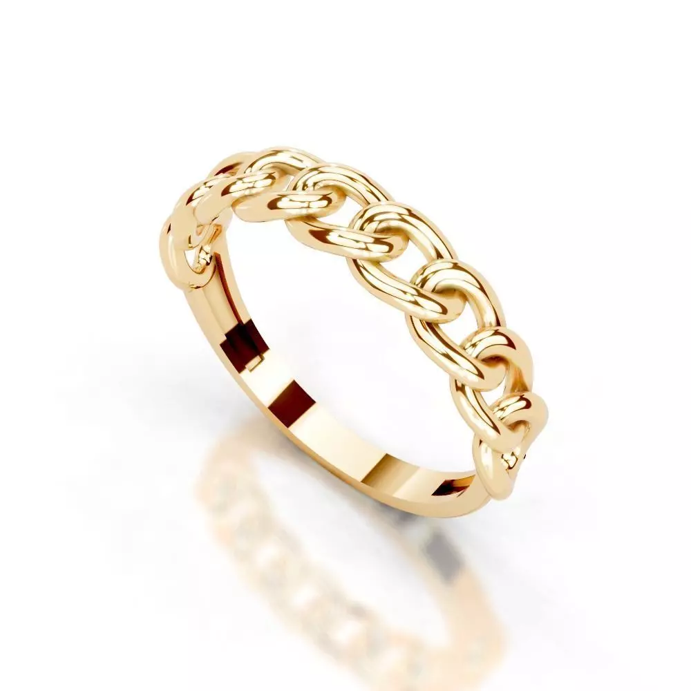 Slim 14K Ring Under 3 Grams US Size 7  Rhino 3DM  STL 3D print model_7