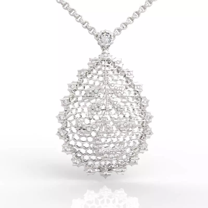 Elegant Vintage Teardrop Necklace 3D print model