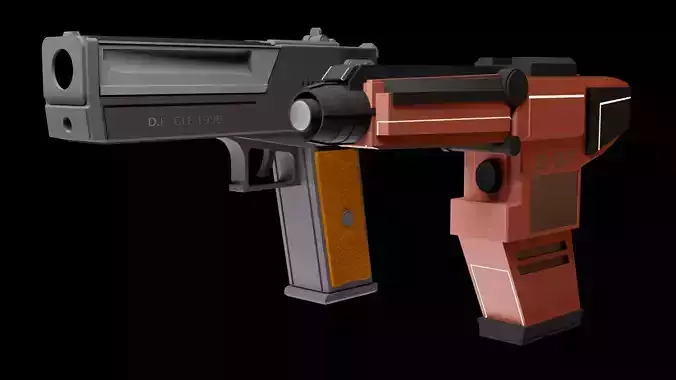 MID POLY GUN MODEL  Low-poly 3D model