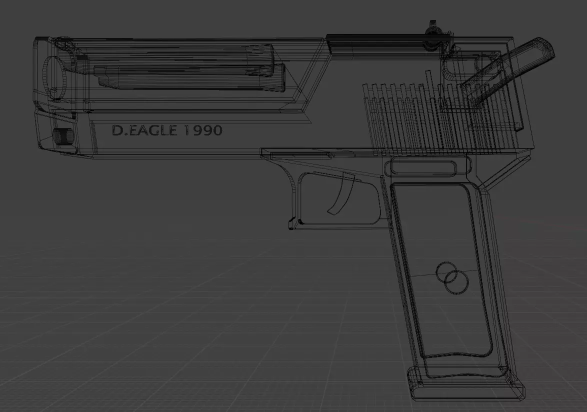 MID POLY GUN MODEL  Low-poly 3D model_10
