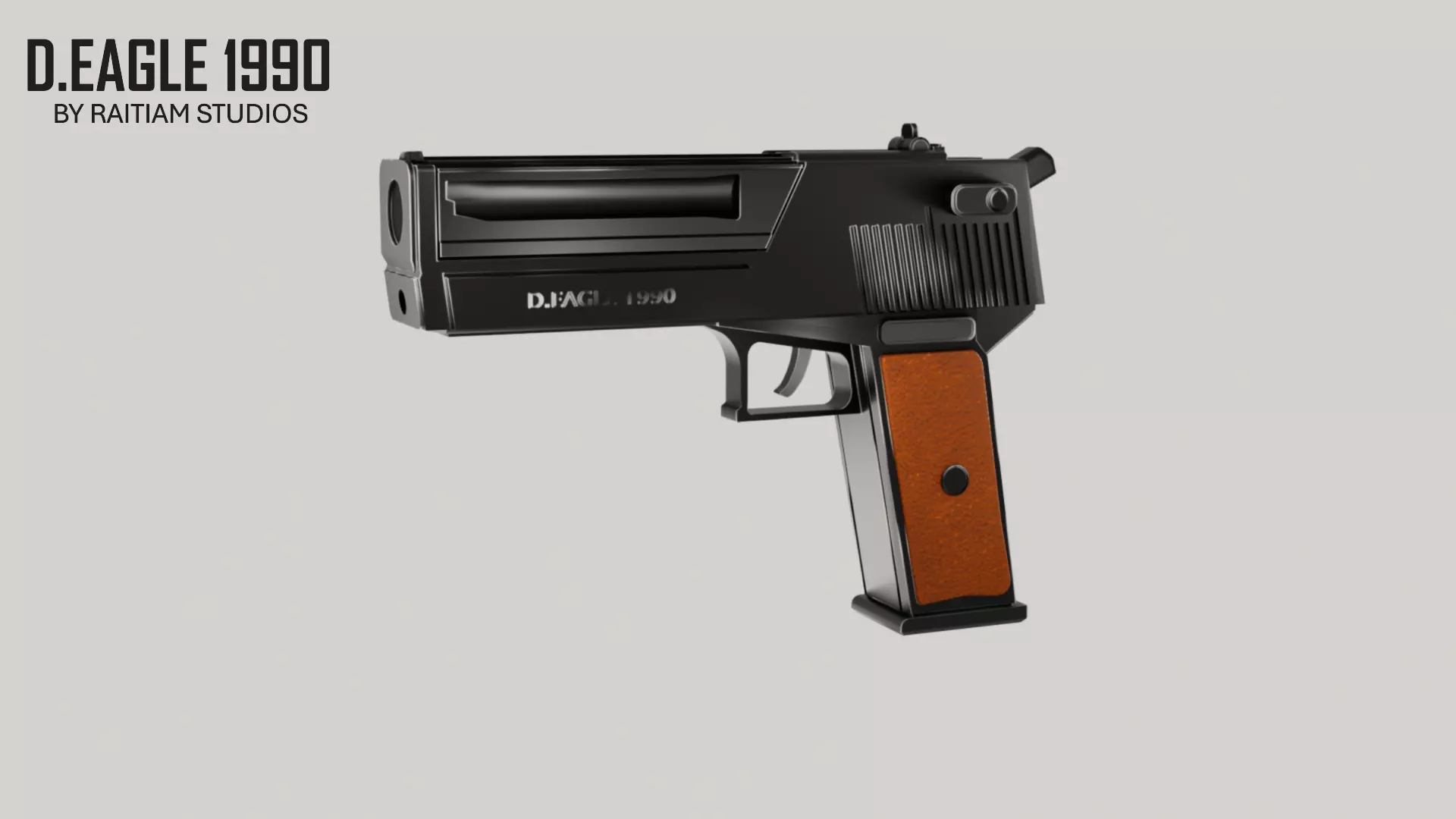 MID POLY GUN MODEL  Low-poly 3D model_1