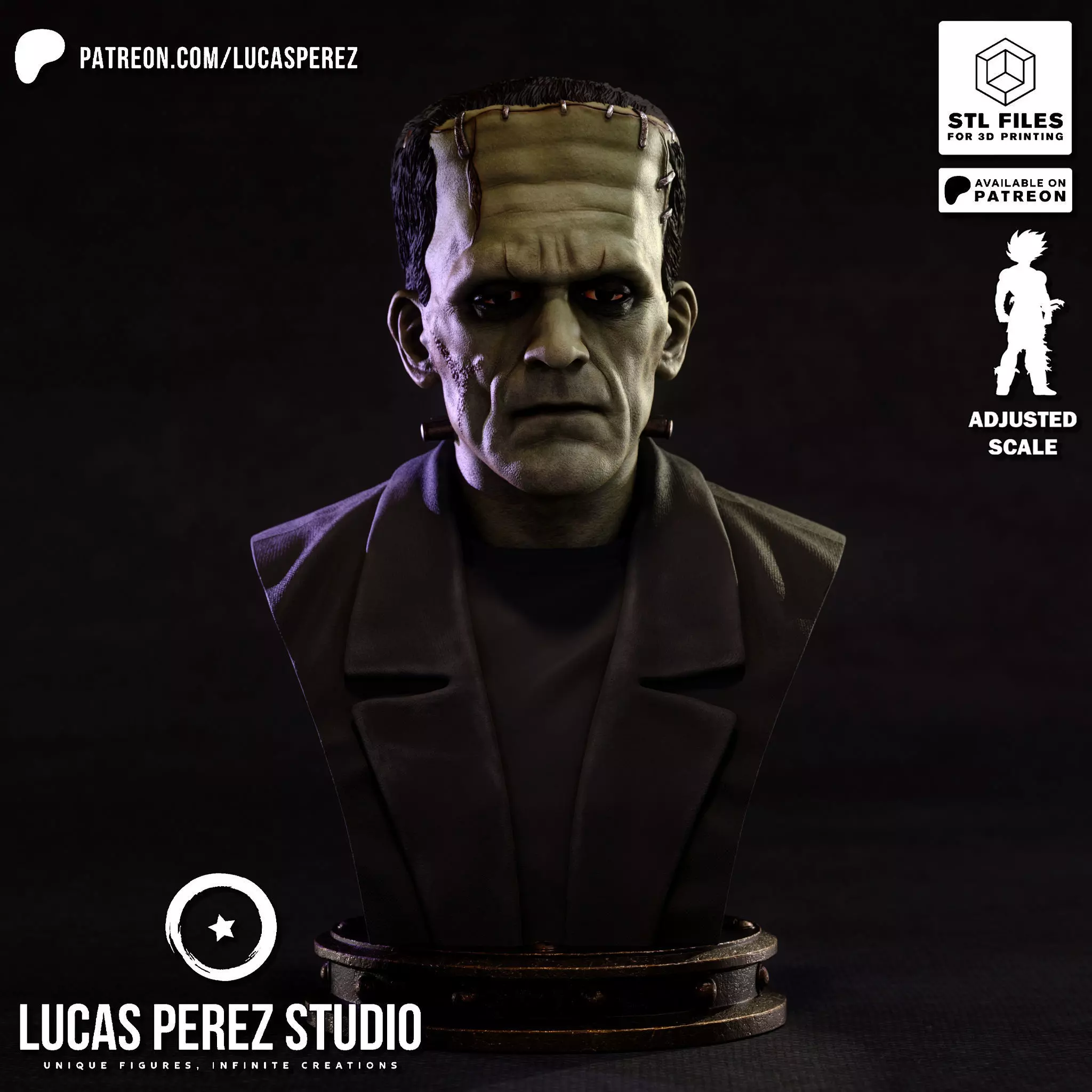 FRANKENSTEIN BUST 3D print model_0