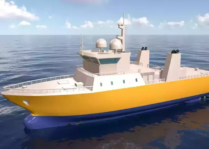 Low Poly Marine Supply Vessel Ship Model 1 Low-poly 3D model