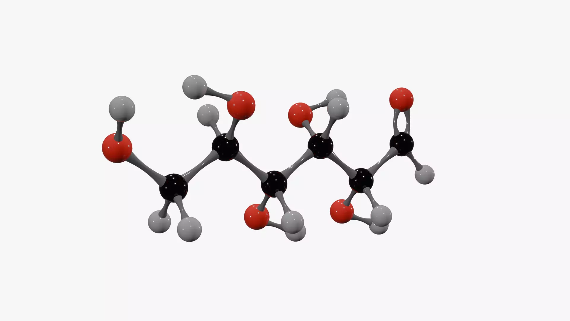Glucose Molecule Low-poly 3D model_2