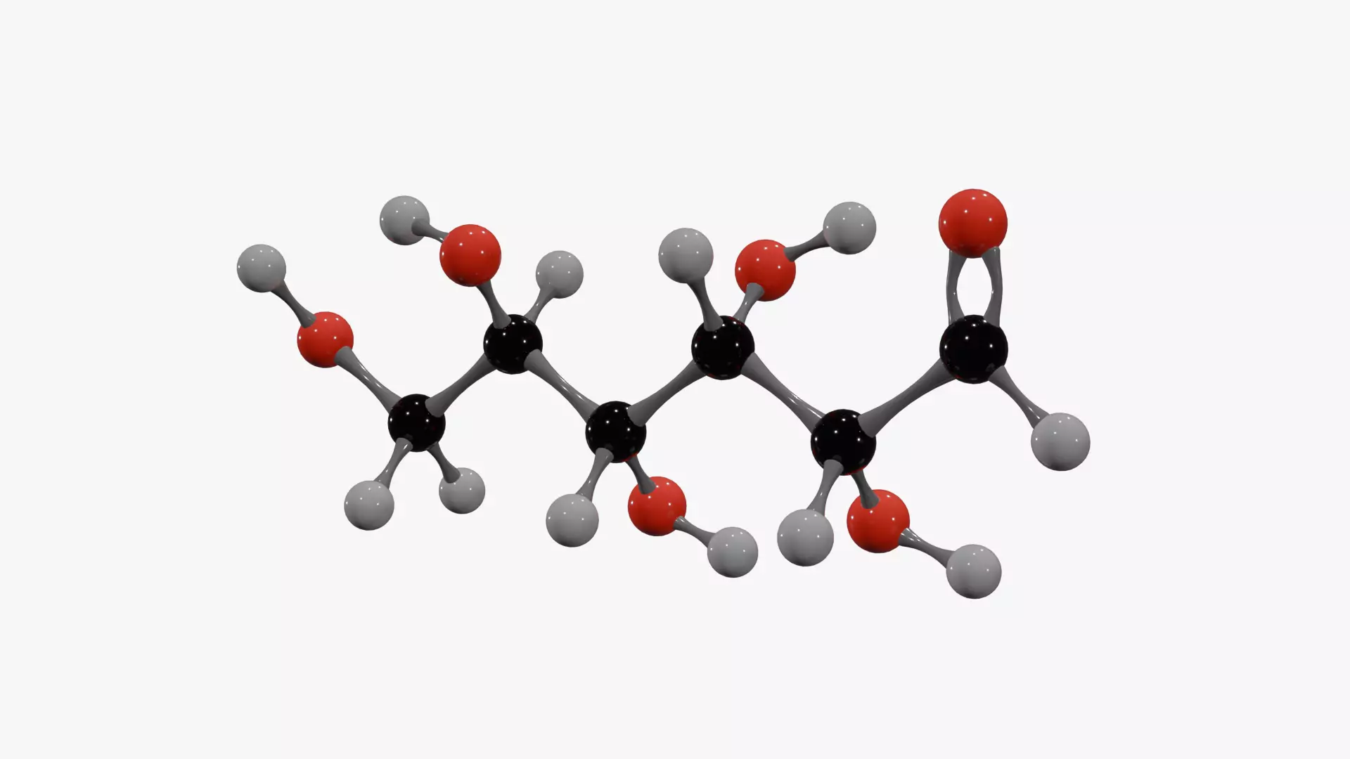 Glucose Molecule Low-poly 3D model_1