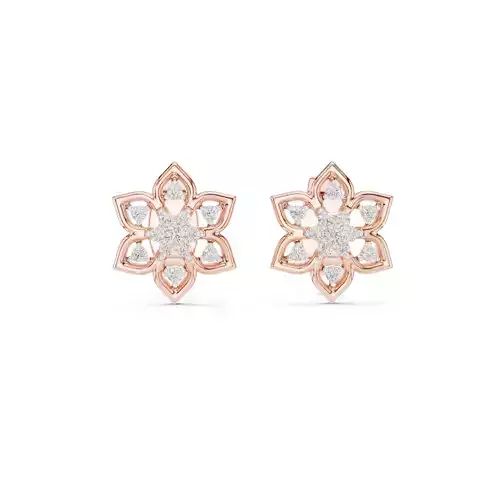 Round Cut Diamond Star Earring 3DM STL Video