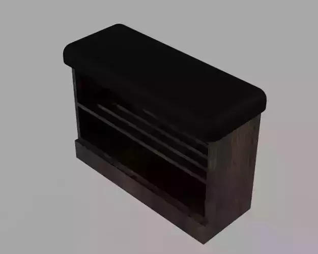 Wooden Shoe Bench with Open Storage Shelves