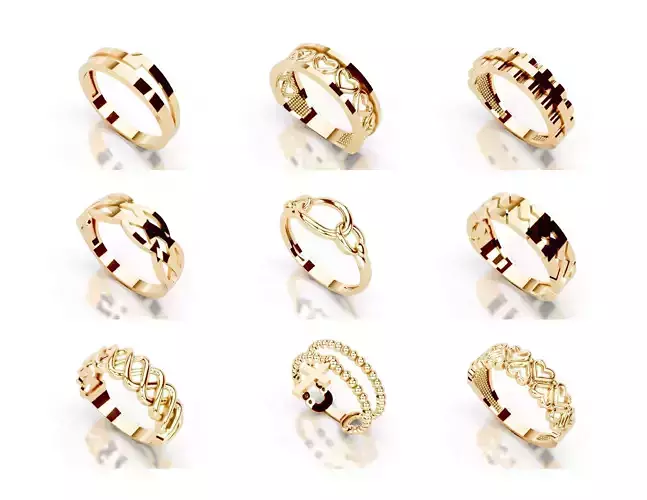 Slim 14K Ring Under 3 Grams US Size 7 Rhino 3DM STL 3D print 