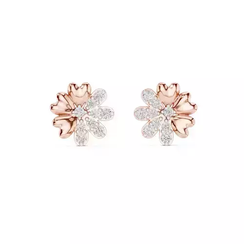 Round Diamond Flower Stud Earring 3DM STL Video