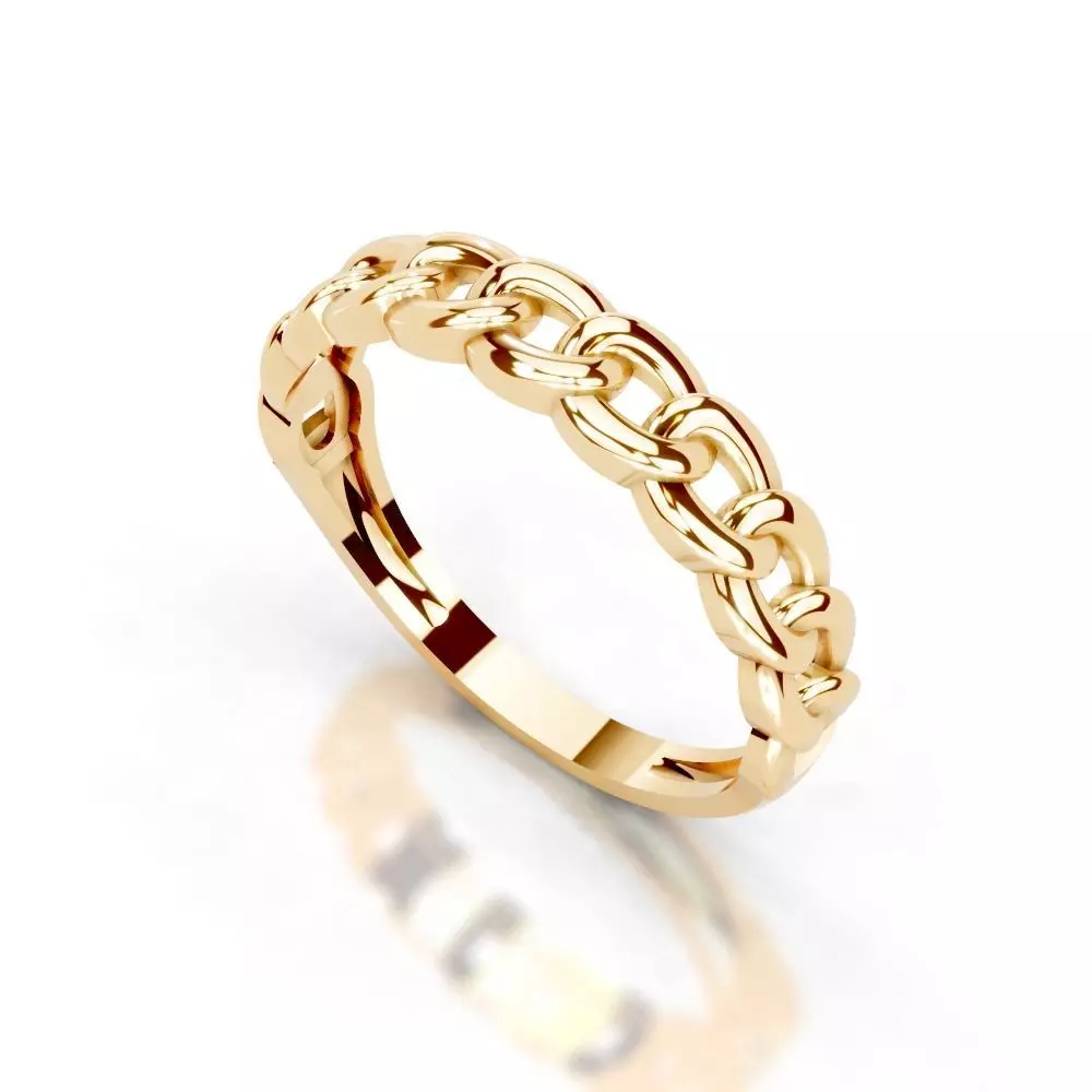 Slim 14K Ring Under 3 Grams US Size 7 Rhino 3DM STL 3D print  3D print model_23