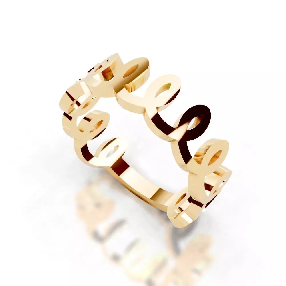 Slim 14K Ring Under 3 Grams US Size 7 Rhino 3DM STL 3D print  3D print model_30