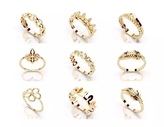 Slim 14K Ring Under 3 Grams US Size 7 Rhino 3DM STL 3D print 