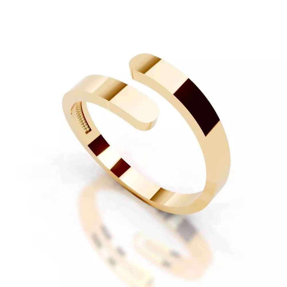 Slim 14K Ring Under 3 Grams US Size 7 Rhino 3DM STL 3D print  3D print model_16