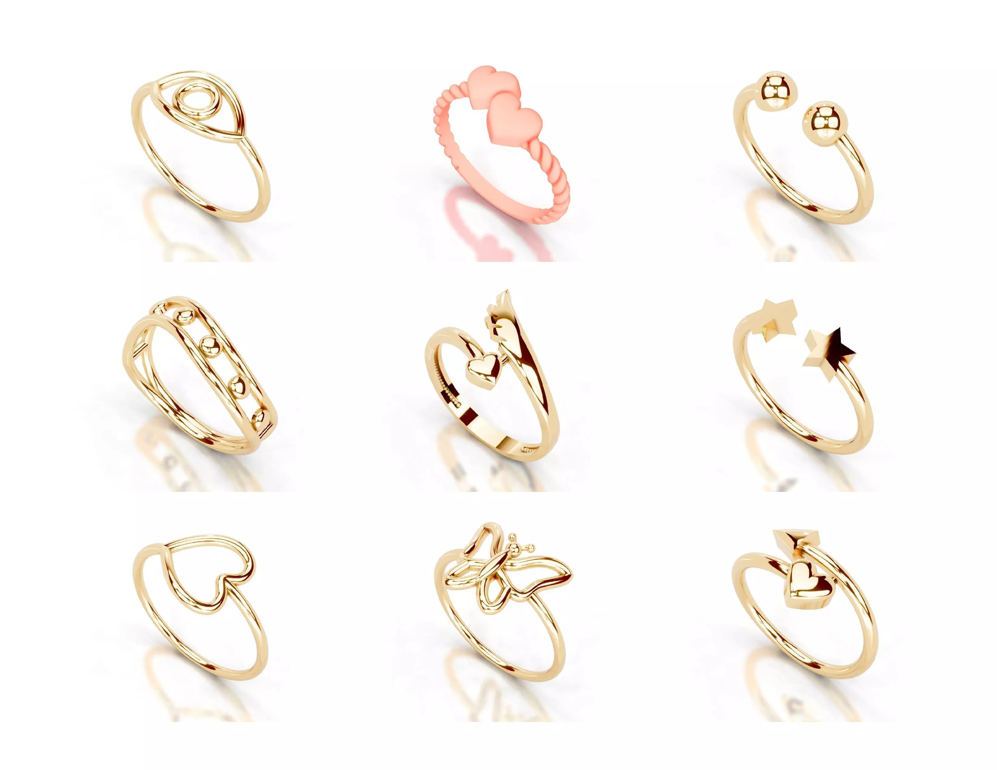 Slim 14K Ring Under 3 Grams US Size 7 Rhino 3DM STL 3D print  3D print model_2