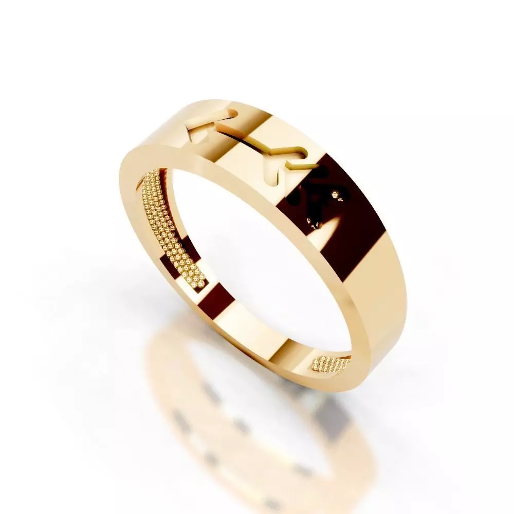 Slim 14K Ring Under 3 Grams US Size 7 Rhino 3DM STL 3D print  3D print model_19