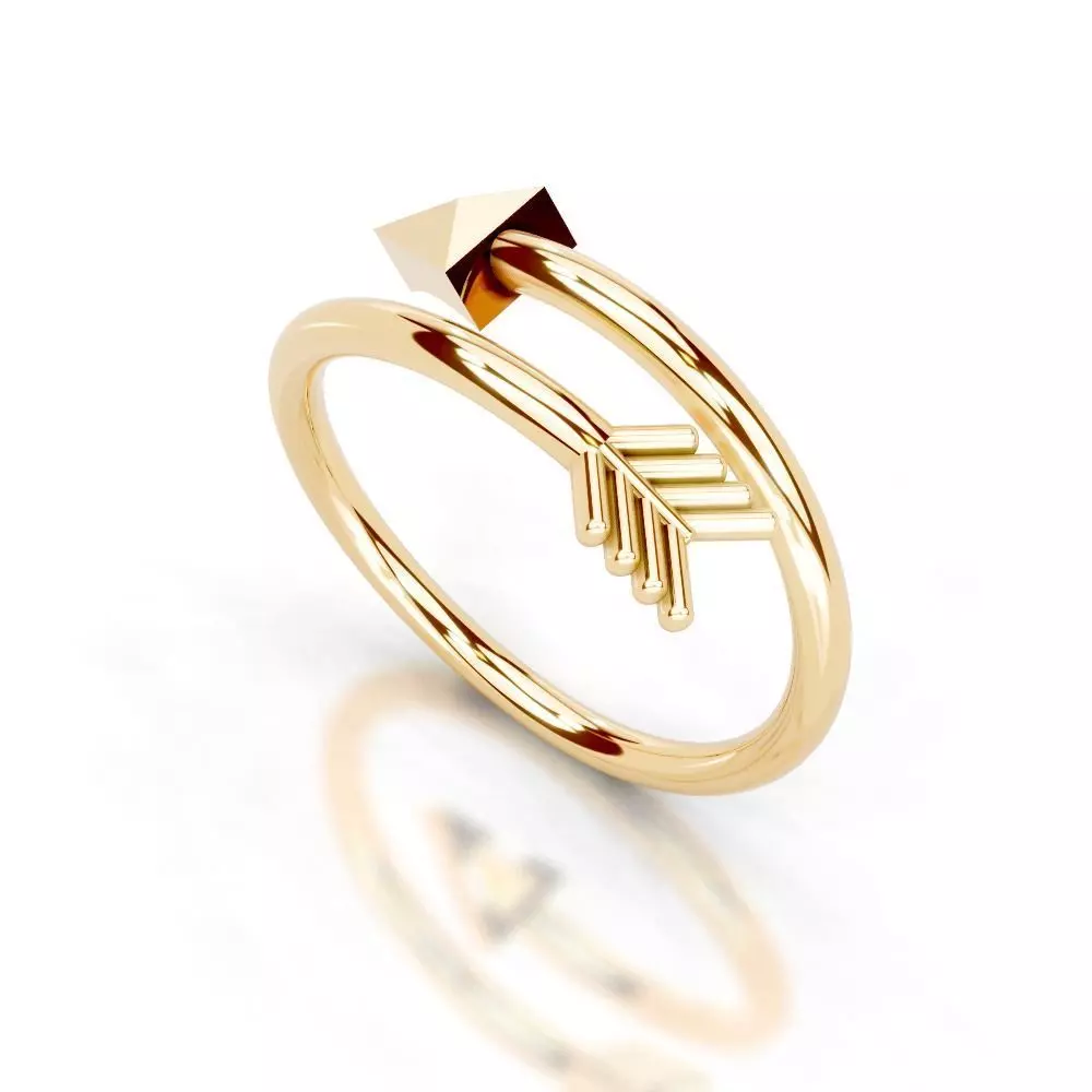 Slim 14K Ring Under 3 Grams US Size 7 Rhino 3DM STL 3D print  3D print model_18