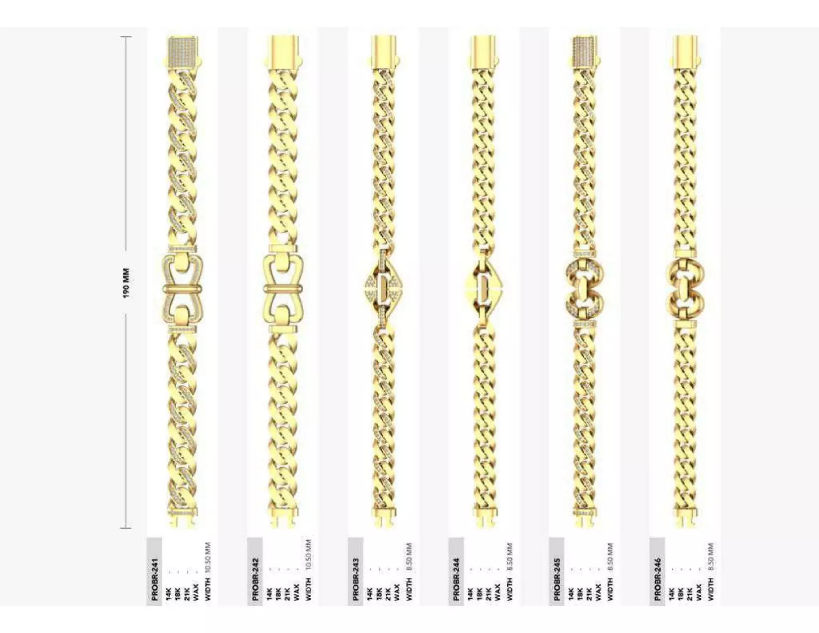 Mix Chain Bracelet 3D Jewelry Model Collection 3D print model_19