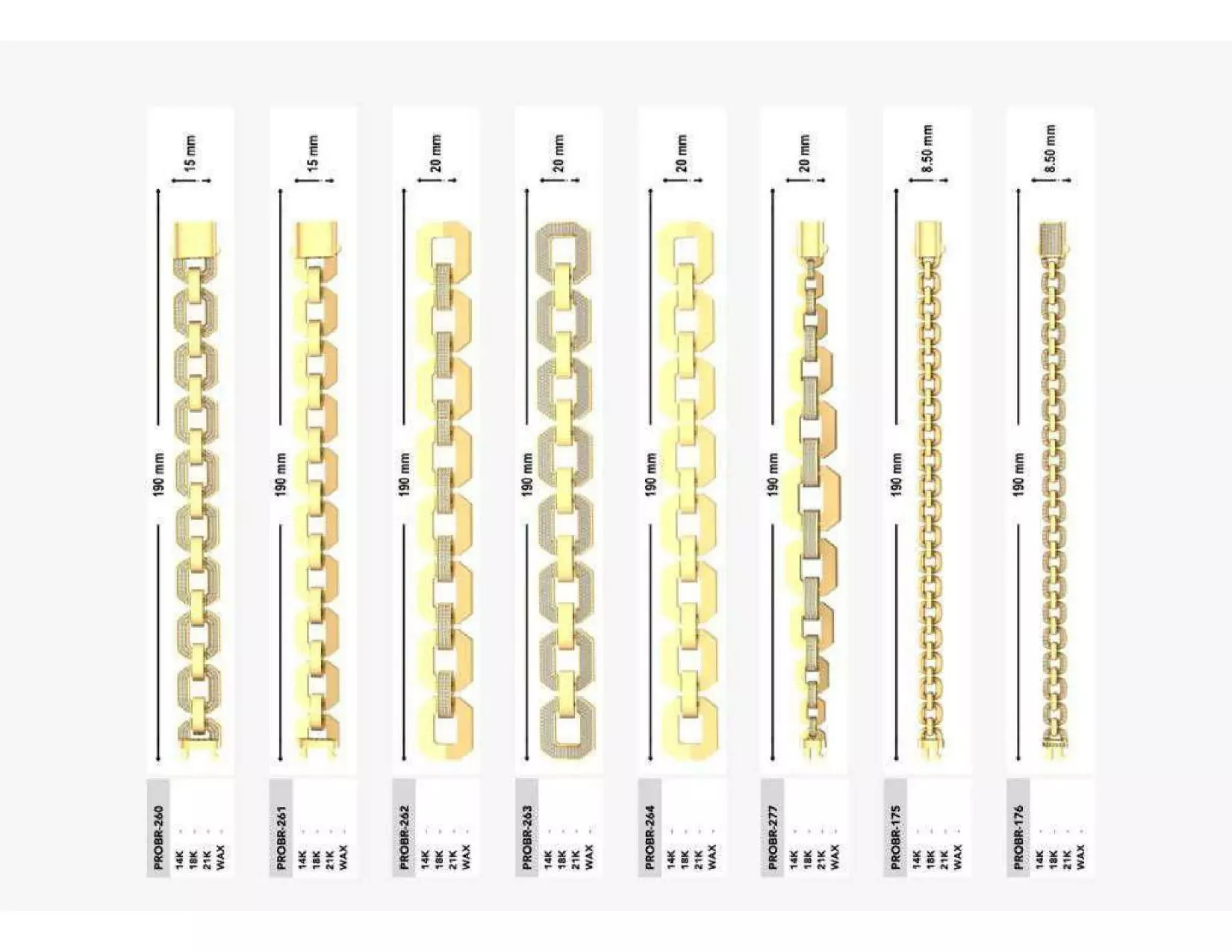 Mix Chain Bracelet 3D Jewelry Model Collection 3D print model_4