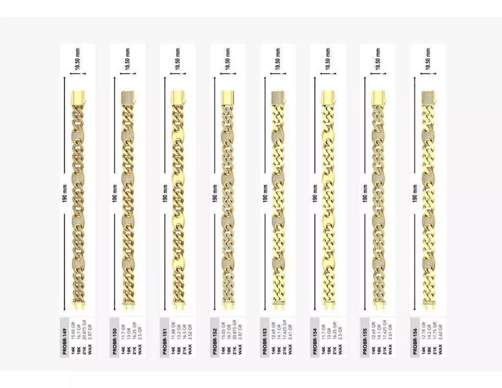 Mix Chain Bracelet 3D Jewelry Model Collection 3D print model_9