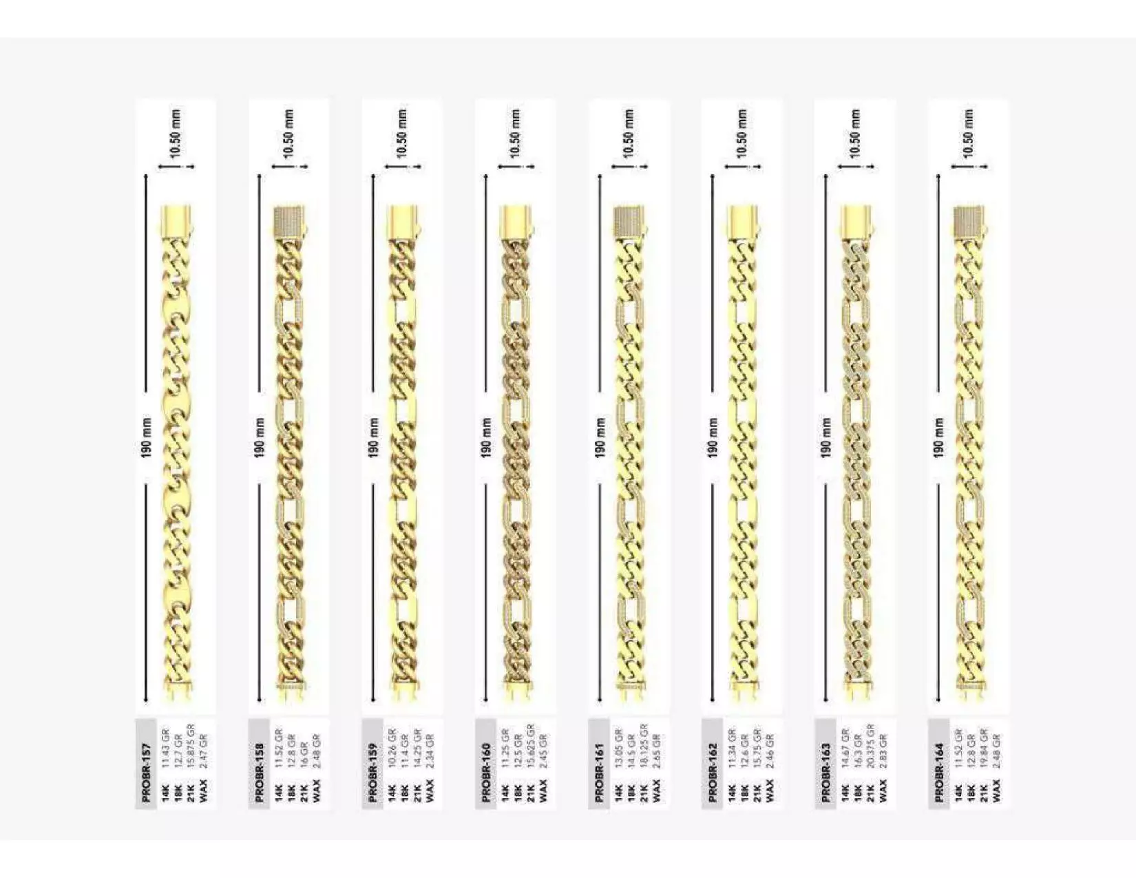 Mix Chain Bracelet 3D Jewelry Model Collection 3D print model_27