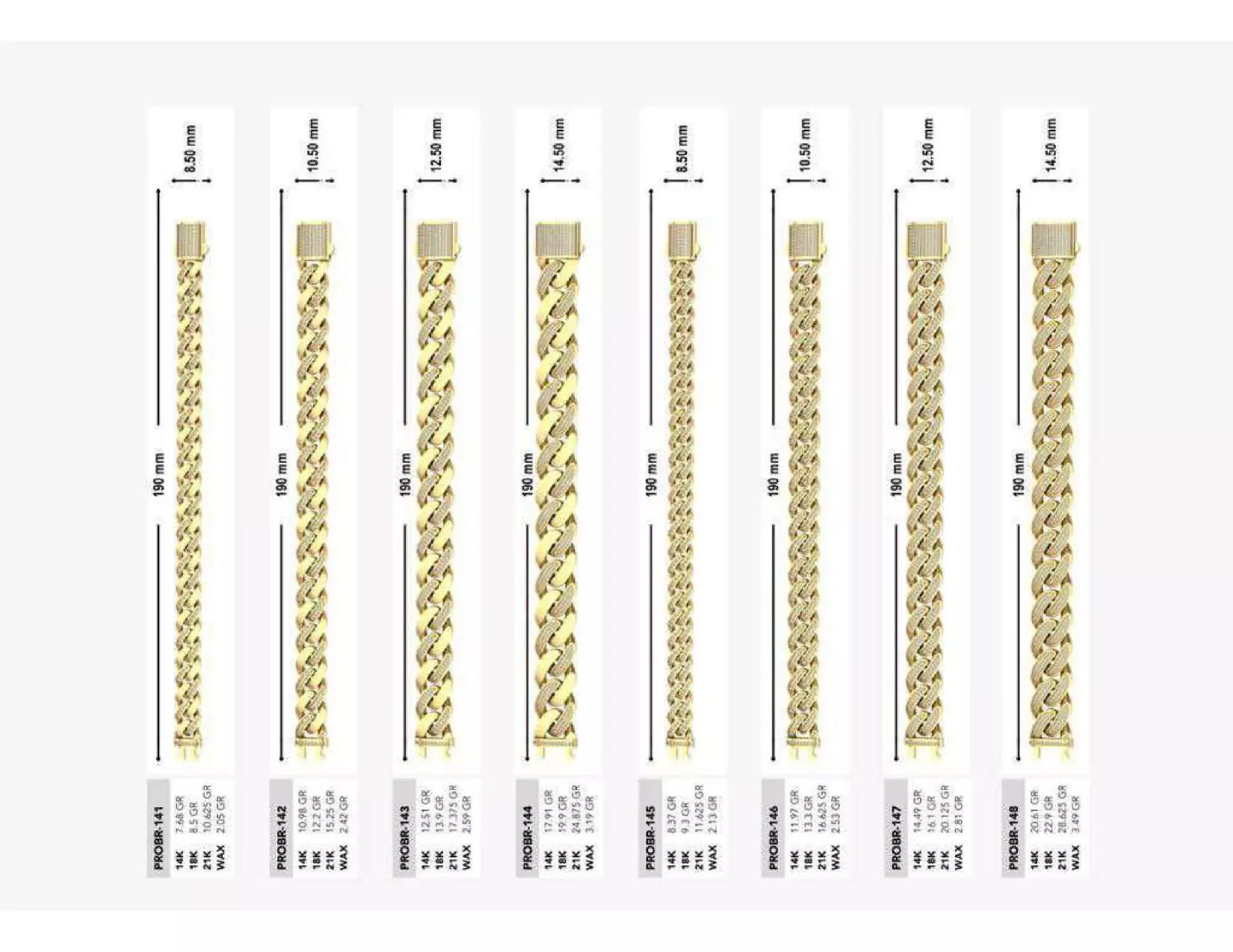 Mix Chain Bracelet 3D Jewelry Model Collection 3D print model_22