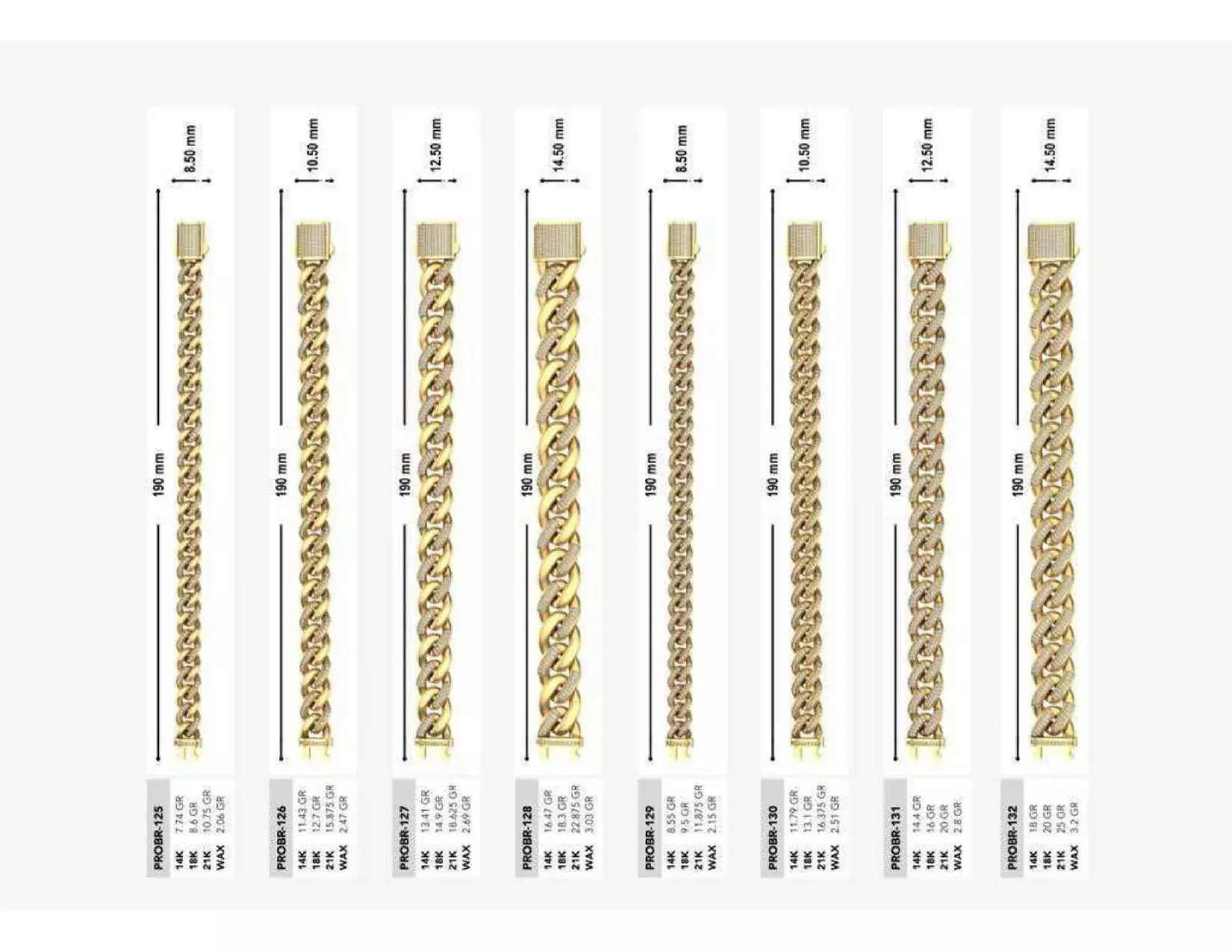 Mix Chain Bracelet 3D Jewelry Model Collection 3D print model_17