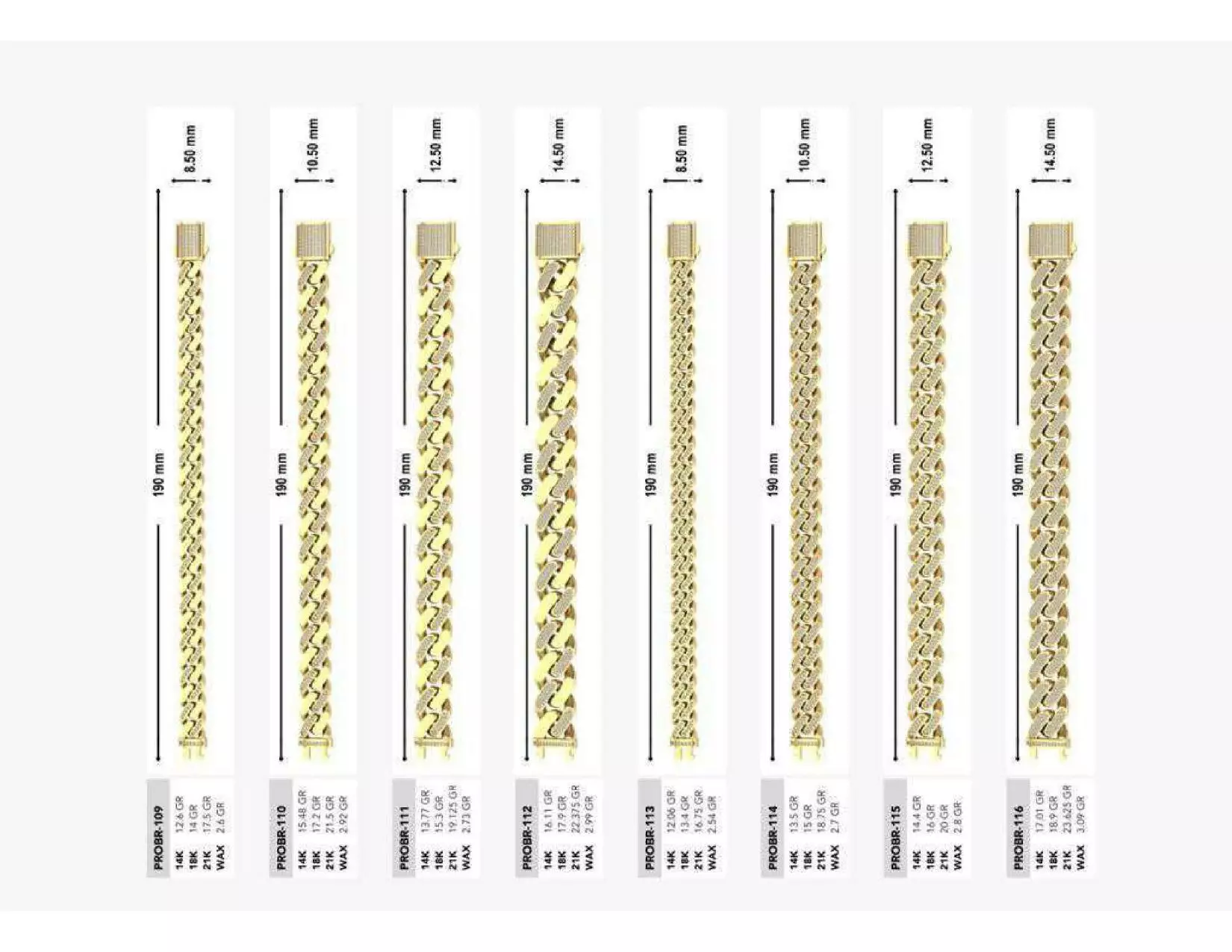 Mix Chain Bracelet 3D Jewelry Model Collection 3D print model_0