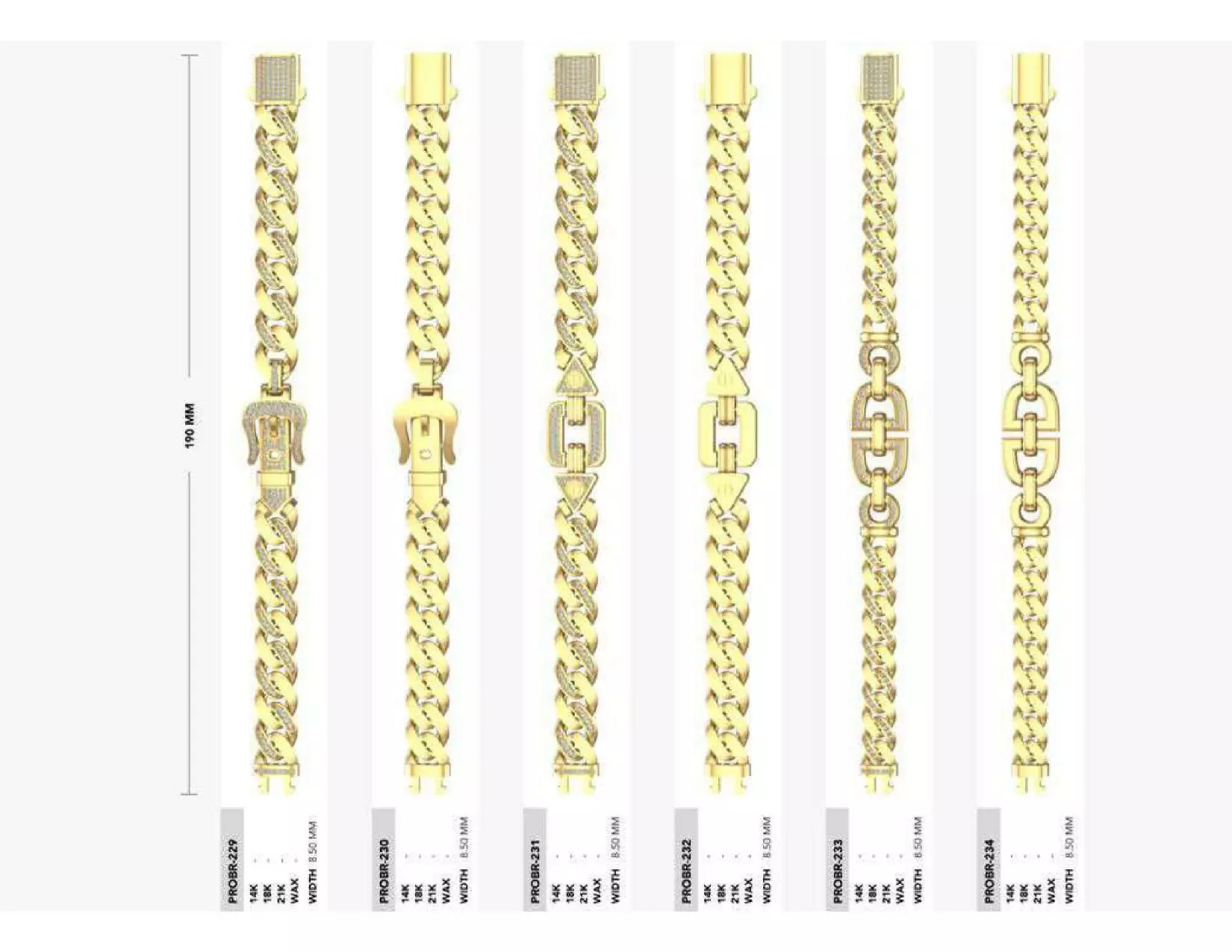 Mix Chain Bracelet 3D Jewelry Model Collection 3D print model_3