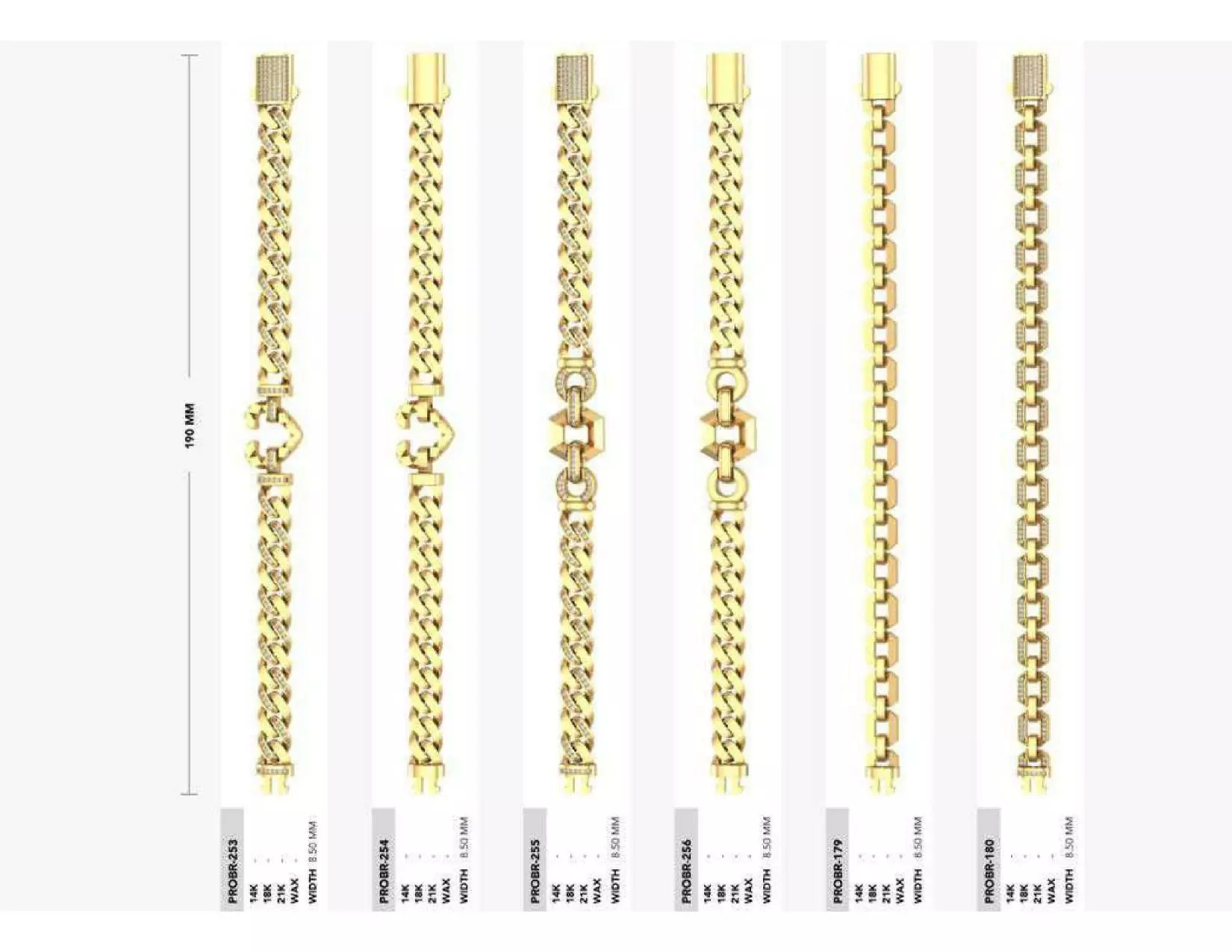 Mix Chain Bracelet 3D Jewelry Model Collection 3D print model_21