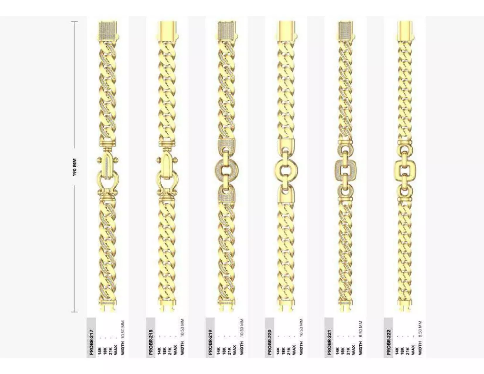 Mix Chain Bracelet 3D Jewelry Model Collection 3D print model_26