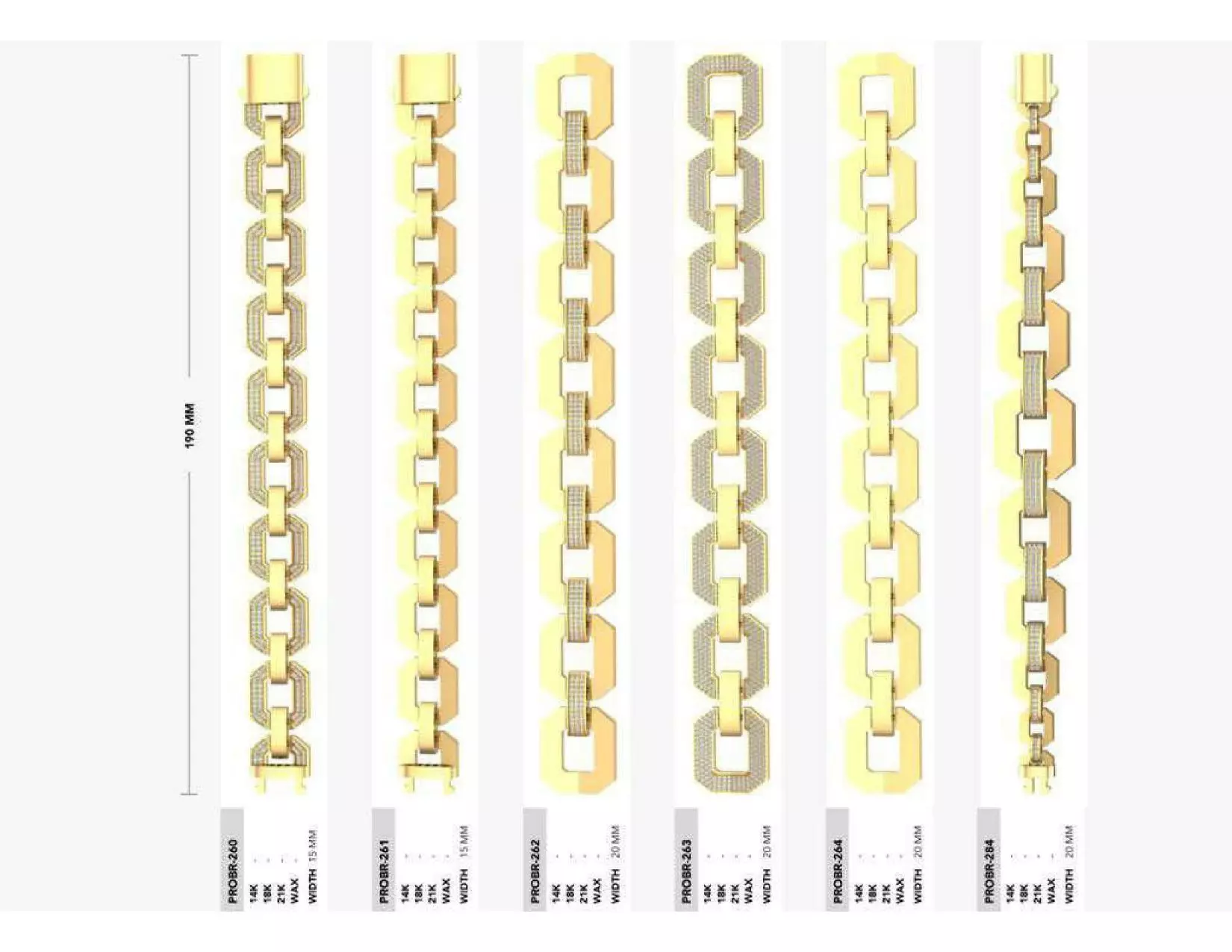 Mix Chain Bracelet 3D Jewelry Model Collection 3D print model_14