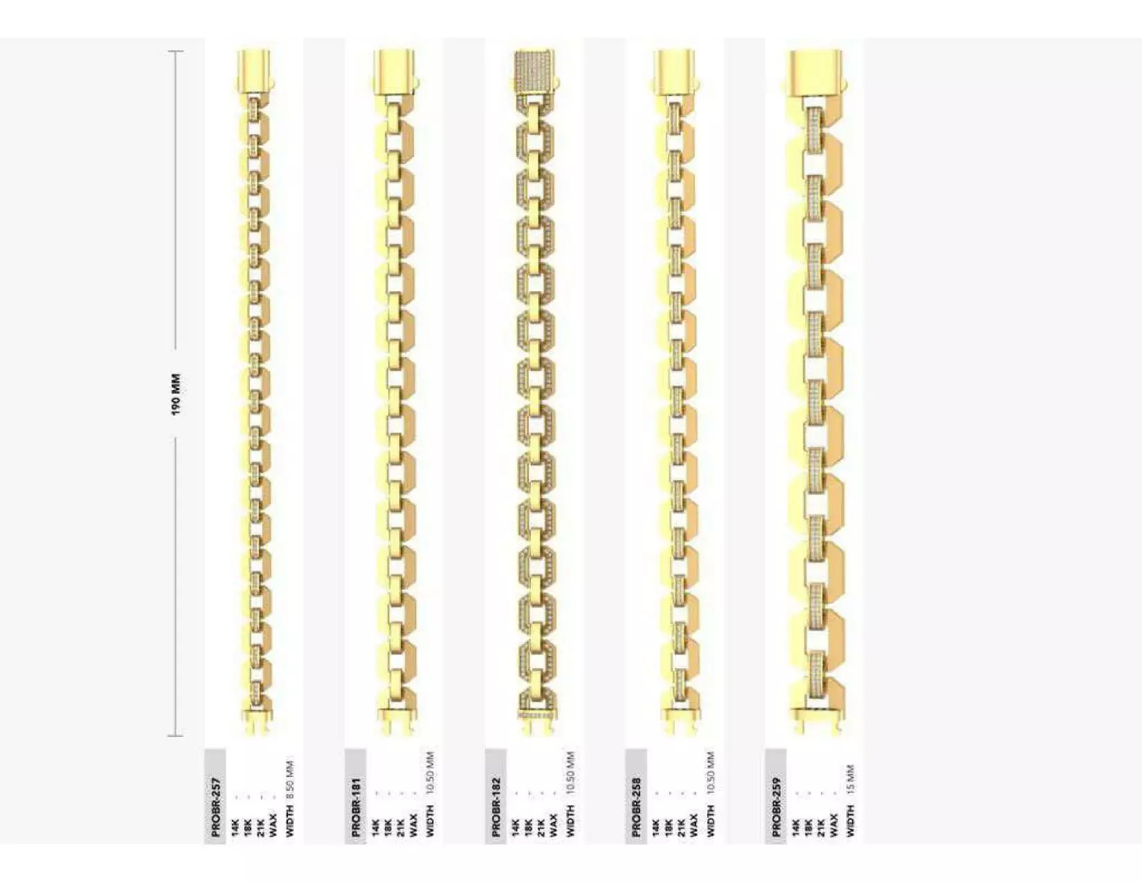 Mix Chain Bracelet 3D Jewelry Model Collection 3D print model_25